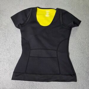 Zaggora Womens L Hot Top Shirt Black Neon Yellow Neoprene Celu-Lite Technology